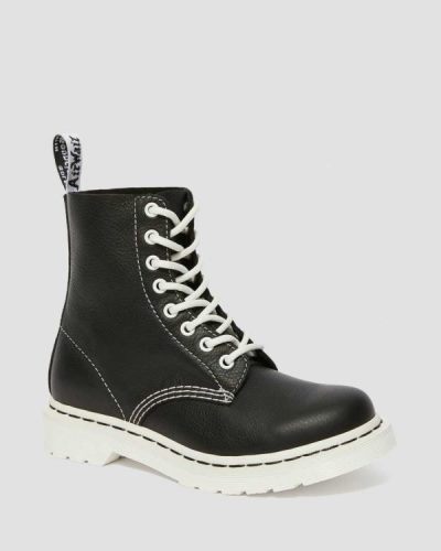 Botas Dr Martens 1460 Pascal Virginia Black & White Up Para Mujer DR8096U
